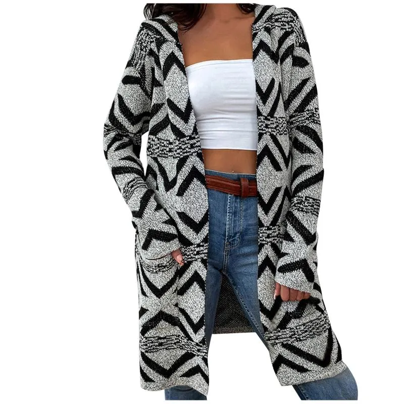Giacche Da Donna Maglioni Cardigan Etnici Retro Stampati A Righe Fasion Autunno E Inverno Da Donna Cappotto Giacca Con Cappuccio Rilassato Casual Da 26 71 DHgate