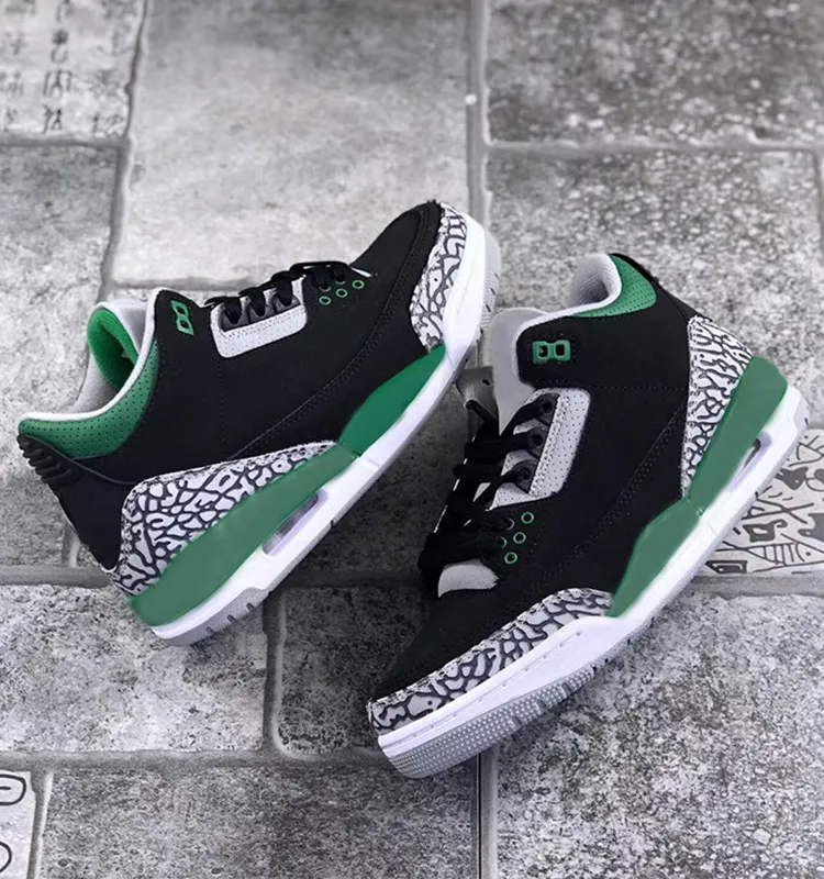 Pine Green Suede Basketball Shoes for Men 3s Black Cement Grey White Outdoor Trainers Sports Sneakers CT8532 030