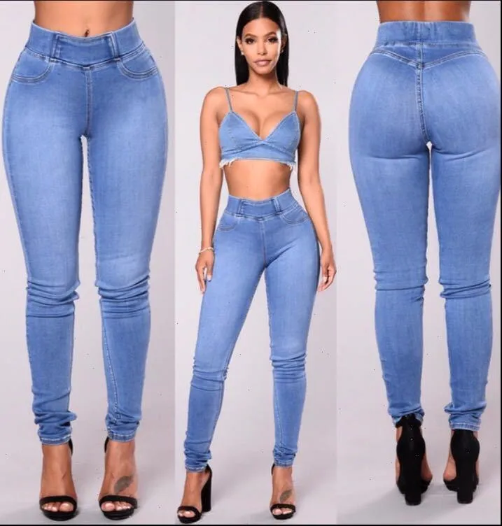 Skinny Womens Jeans Woman Rubber Band Corset High Waisted Trousers Pants  for Women Casual Strech Denim