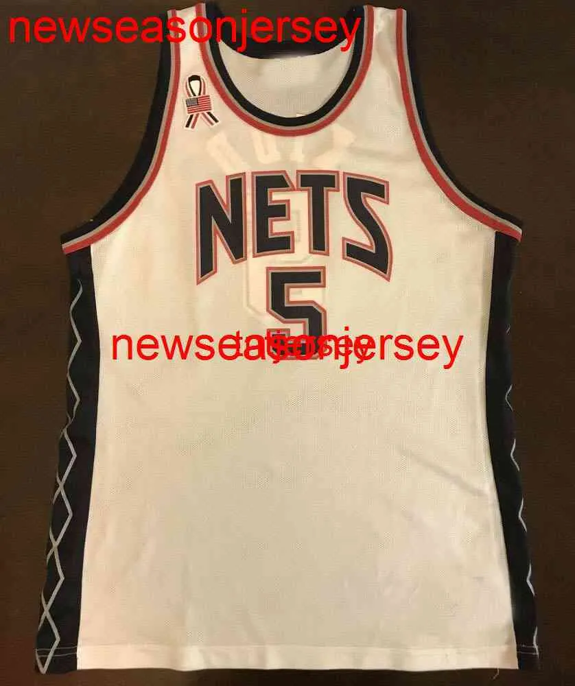 100% sömnad 9/11 2001 Patchmästare New Jersey Jason Kidd Basketball Jersey Mens Women Youth Custom Number Name Jerseys XS-6XL