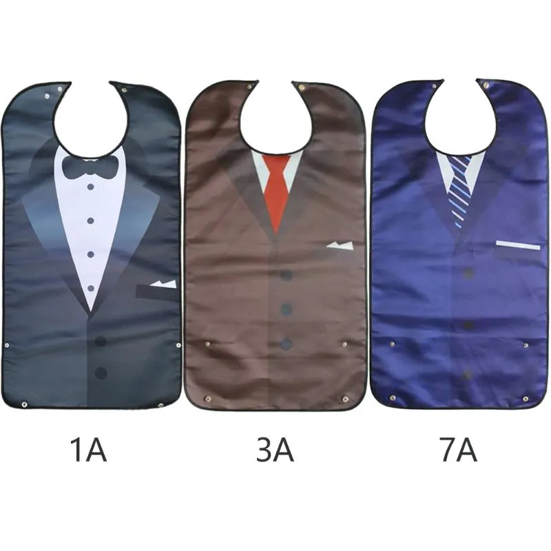 マットパッドアダルトスーツスタイルビブ防水柔らかい再利用可能な男性のための蝶ネクタイデザインポケット33 x 18インチ