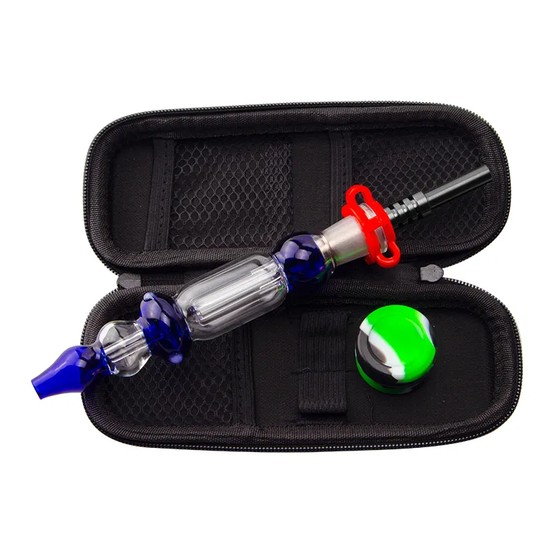 Headshop214 NC011 HOOFAH DAB BONG PORTABLE CASE SILICON JAR VAX TOOL 10mm 14mm Quartz Banger Nail Glass Water Pipes Rökning Handrör