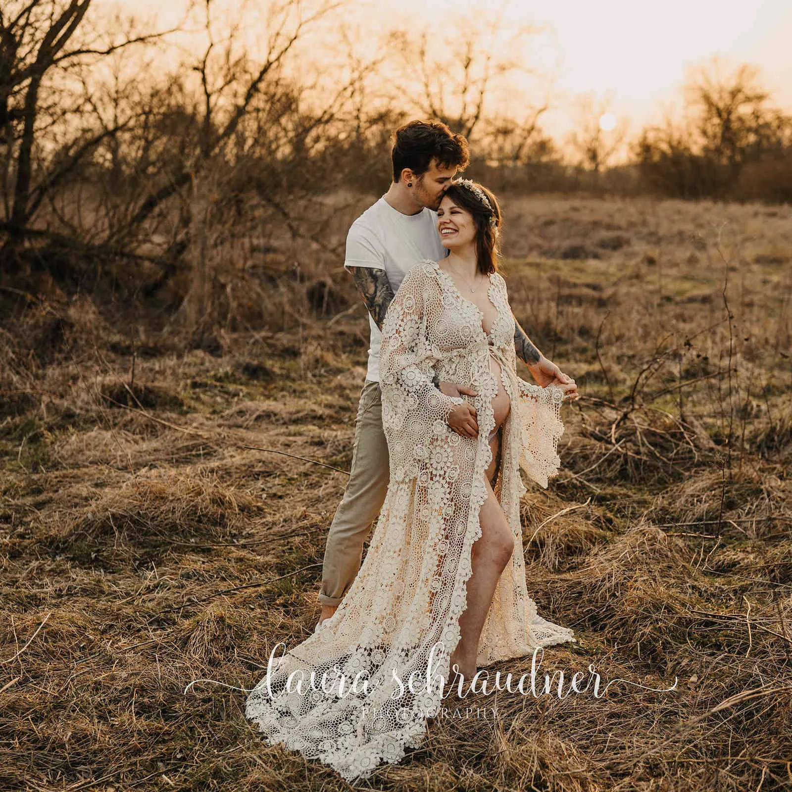 Don&Judy Boho Maternity Photoshoot Gowns Online Vintage Cotton