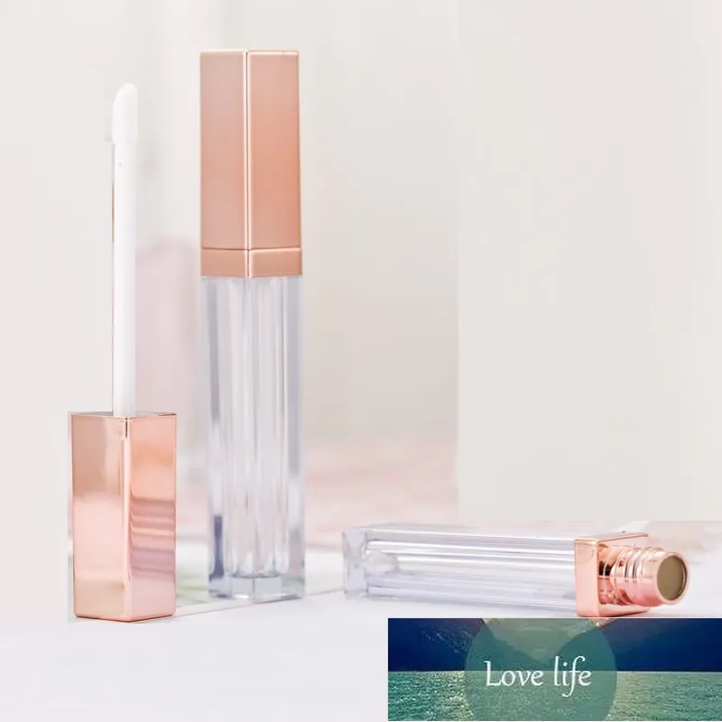 Packing Bottles 5ML Empty Lip Gloss Tubes Square Rose Gold Cosmetic Container DIY Makeup Packaging Lipgloss 25 pcs/lot