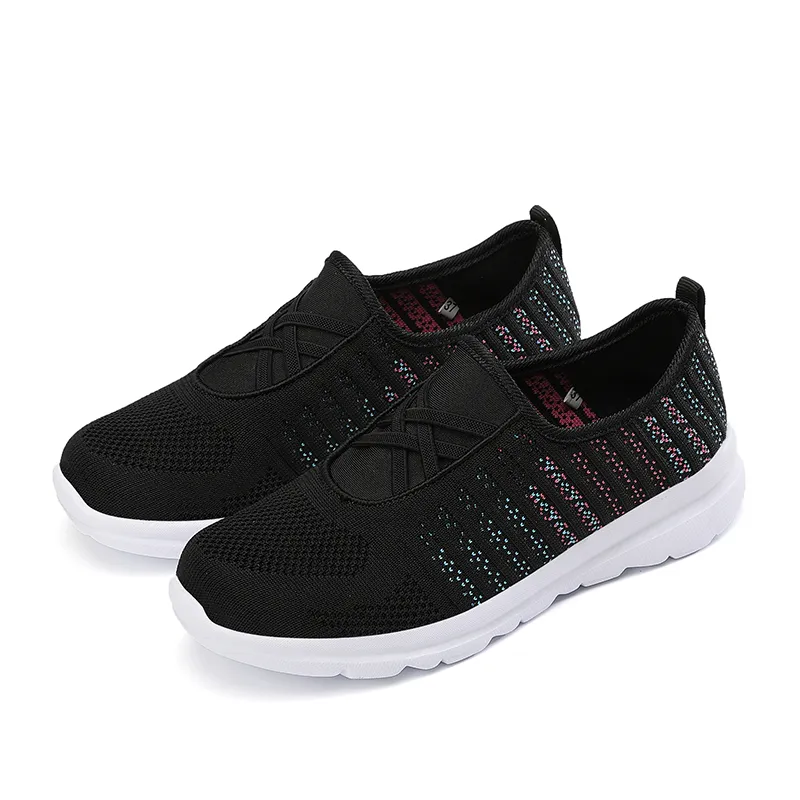 Atacado 2021 Top Quality Homens Womens Sports Malha Running Shoes Moda Sapatilhas Respiráveis ​​Black Cinza Corredores Tamanho 35-42 WY27-2063