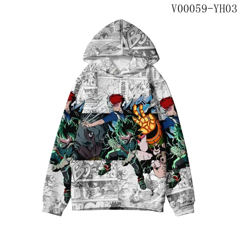 Men's Hoodies & Sweatshirts Anime Boku No Hero Academia 3D Streetwear Men/Women Hip Hop Tracksuit Bakugou Collages Couples Pullovers