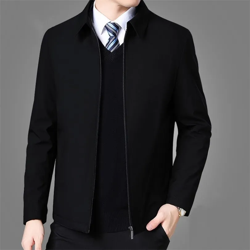 Mens Jackets And Coats Turn Down Collar Winter Jacket Zipper Side Pocket s Clothing Fashion Long Sleeve Coat 211214 From 40 17 DHgate