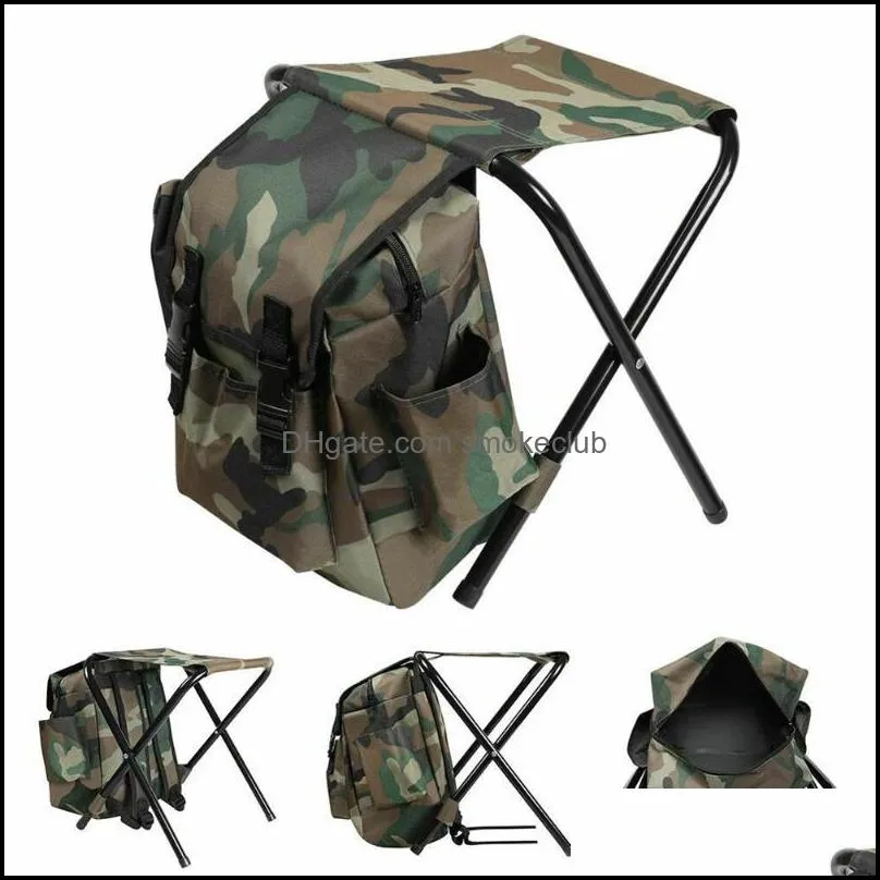 Multi-Function Portable Folding Chair Camouflage Backpack Camping Fishing Stool Outdoor FOU99 Accessories