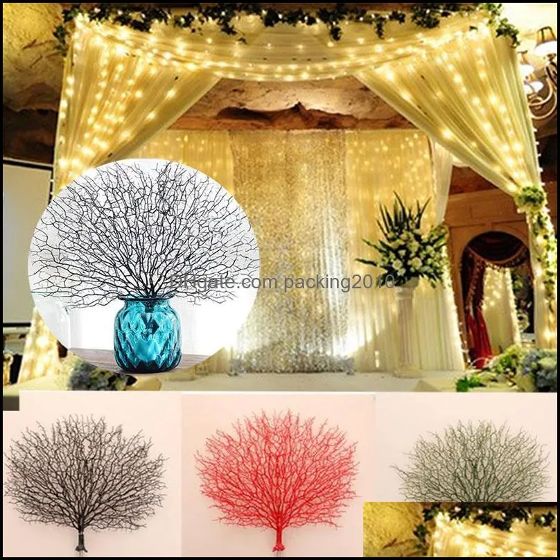 Decorative Flowers & Wreaths Plant Coral Branch Peacock Shape Home Party Wedding Decoration Decor DIY