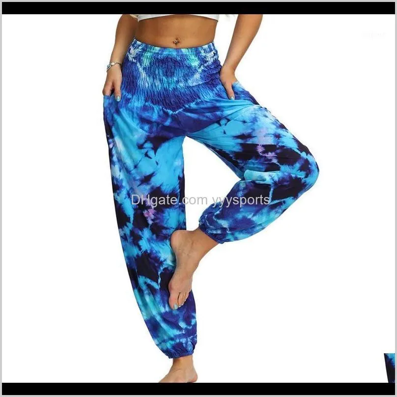 Pantalon de course Tiedye Dégradé Ceinture Élastique Lâche Harem Tie Dye Contraste Jogger Pantalon Femmes Homme Streetwear Coréen Harajuku Punk Hip Ncjma