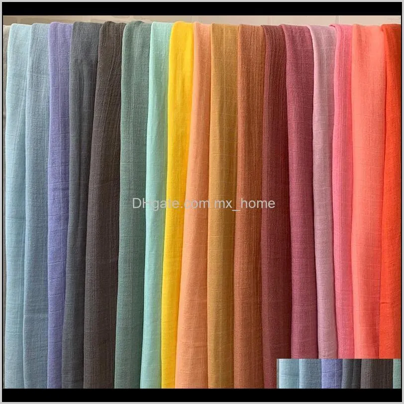 120x120cm bamboo blanket swaddle blankets baby muslin swaddle solid plain color cotton baby blanket newborn infant 201105