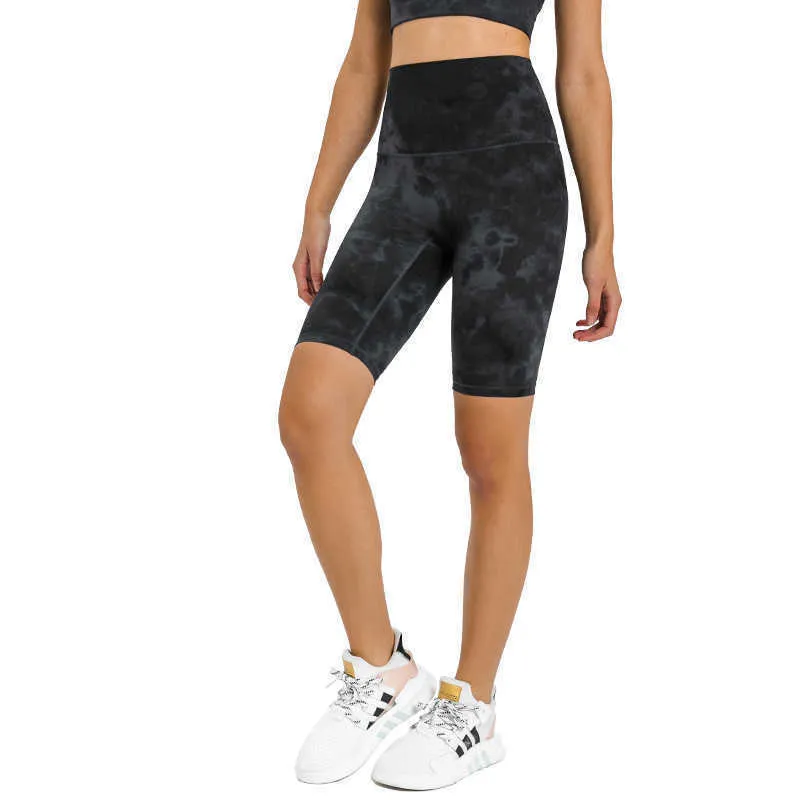 T-free cintura alta roupas de yoga capri shorts femininos gravata tingida pele amigável motociclista curto esportes collants treino casual praia leggings calças