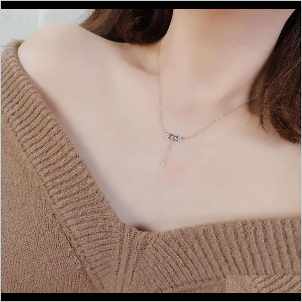 s925 silver pendant kiss fish necklace female korean version personality creativity simple temperament versatile clavicle chain