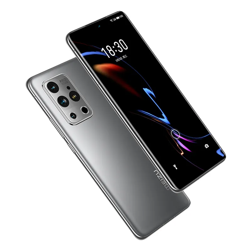 Téléphone portable d'origine Meizu 18 Pro 5G 12 Go de RAM 256 Go de ROM Snapdragon 888 Octa Core 50.0MP AR NFC 4500mAh Android 6.7 "AMOLED plein écran empreinte digitale ID visage téléphone portable intelligent