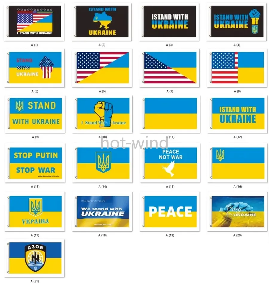 NEW!!! Party assembly flag Peace I stand with Ukraine Flag Support Ukrainian Banner Polyester 3x5 Ft DHL Fast