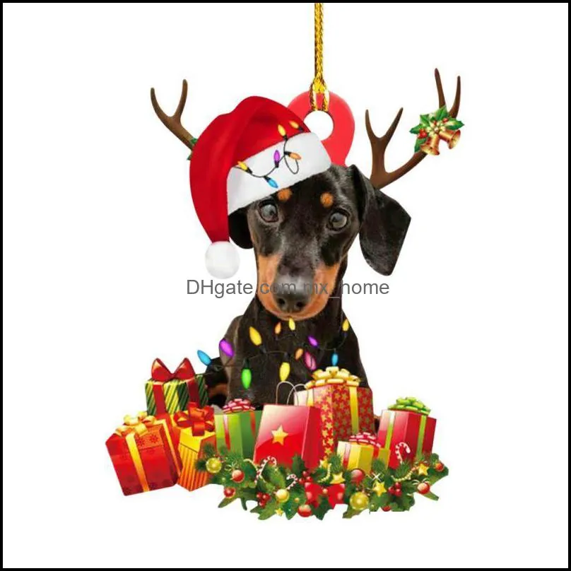 Christmas decorations Dog Animal Hanger tree Decoration Holiday Party Children Poison Woonkamer Festival Ornaments 0916