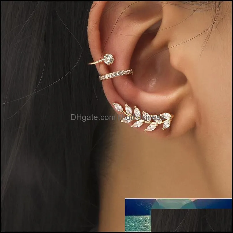 Ohrstulpe Ohrringe Schmuck Böhmischer Kristall Strass Für Frauen Kein Piercing Wrap Stud Clip Mädchen Trendy Bijoux Drop Lieferung 2021 Bmoyi