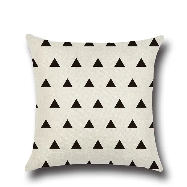 Pillow Case Black and Tan Pattern Pillowcase Cotton Linen Printed 18x18 Inches Geometry Euro Pillow Covers 45*45cm