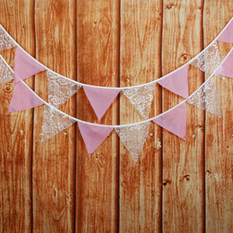 Party Decoration Pennant Cotton Bunting Colorful 3,2m Baby Shower Barn barn 1 st Garlandsflaggor Bröllopsbanner