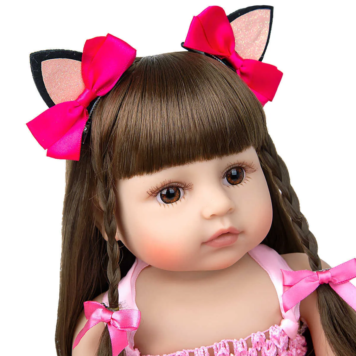 Compre Npk 55cm bebe boneca reborn criança menina rosa princesa