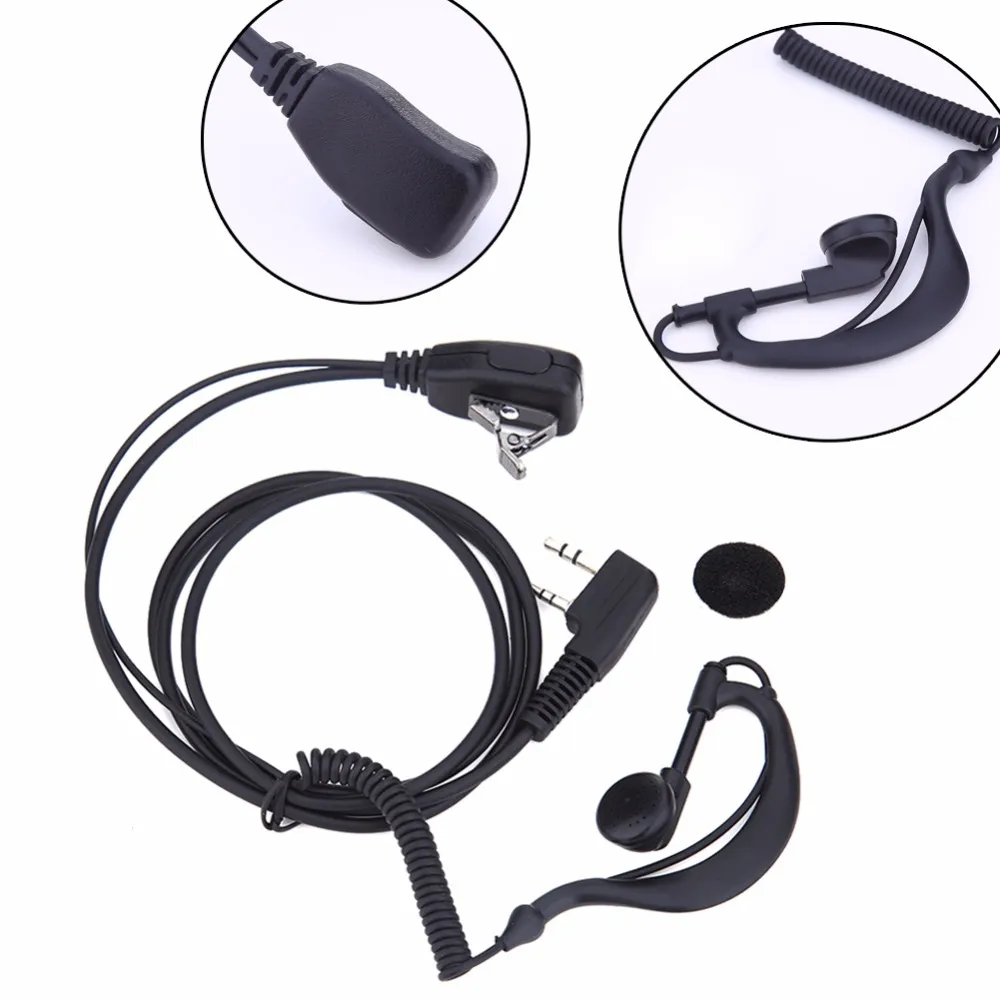 UAYESOK Oreillette Radio Surveillance 2 Branches Avec Micro PTT Pour Kenwood Baofeng Walkie-Talkie