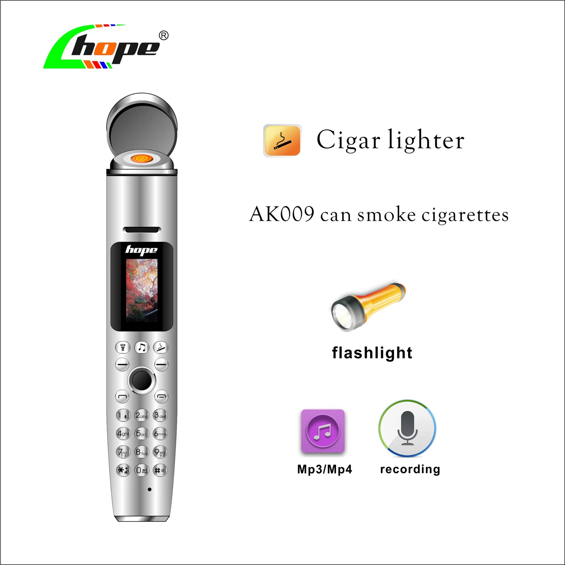 Voice Recorder Pen Miniature Cell Phone: Dual SIM, Bluetooth