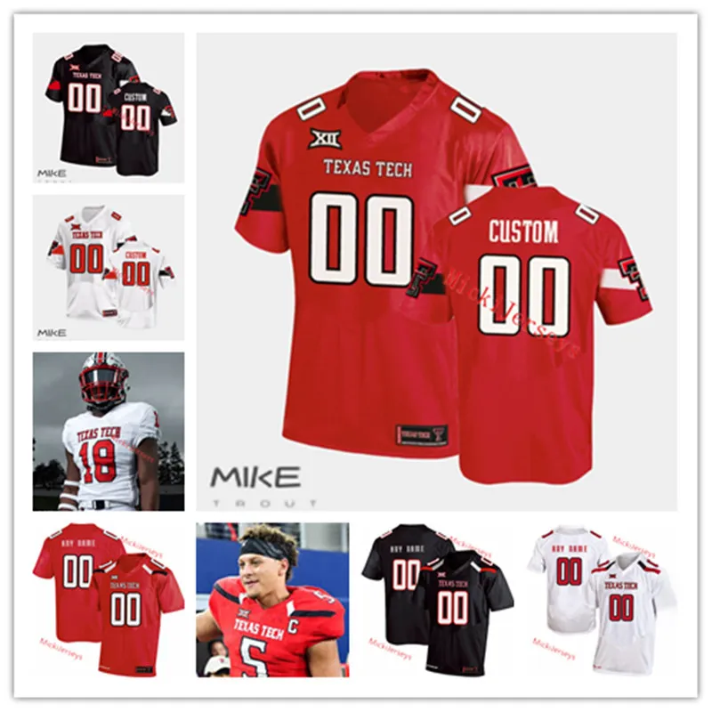 Custom TTU Texas Tech Football Jersey Khalil Mack Patrick Mahomes II ZACH THOMAS WES WELKER DEANDRE WASHINGTON CRABTREE JACE AMARO Donny Anderson Red Raiders