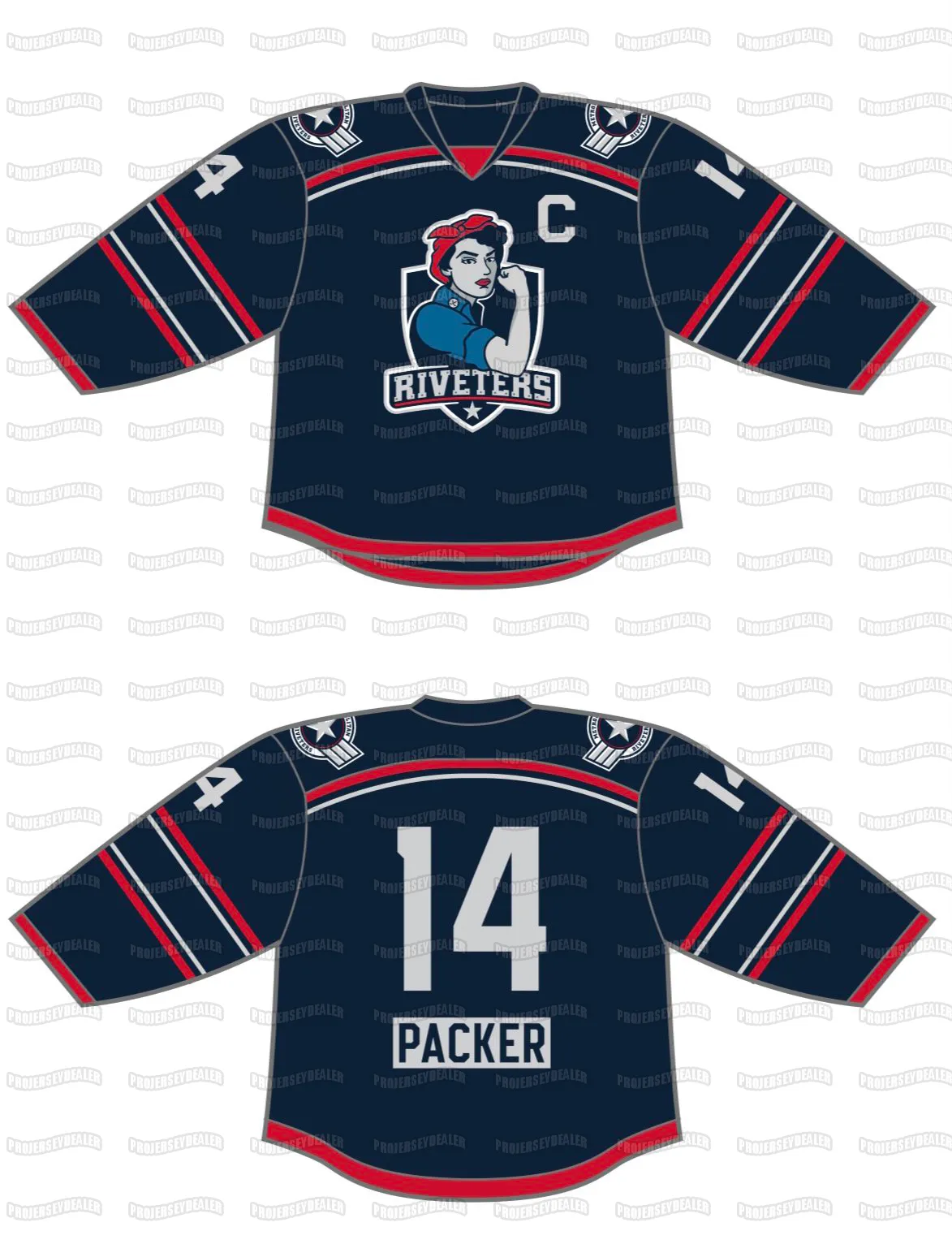 Metropolitan Riveters 2021 22 Hockey Jersey Men Women Youth Custom Any