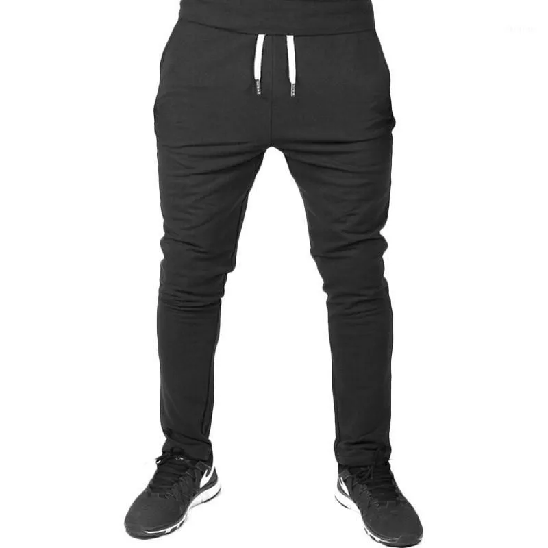 Men's Pants Men Solid Color Sweatpants Elastic Drawstring Trousers Sport Joggers Bottoms Fashion Clothing Pant