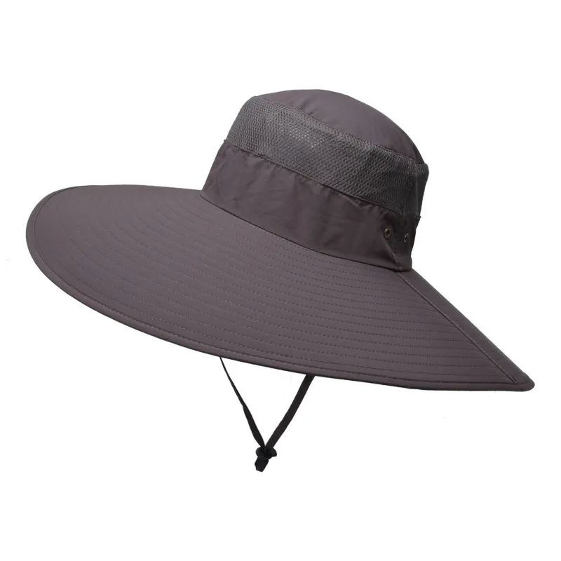 Cheap Men's 15CM Big Wide Brim Fisherman Hat Outdoor Waterproof