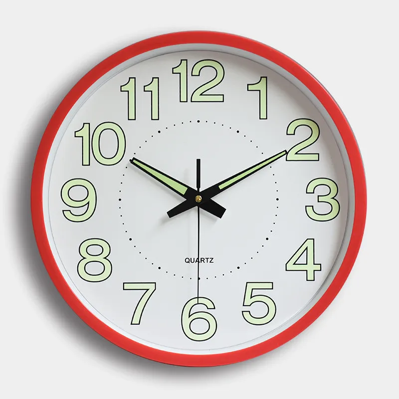 Horloge Murale Lumineuse 30 Cm - Sans Tic-tac, Chiffres Brillants, Verre - Pour Chambre, Bureau, Cuisine - Noir
