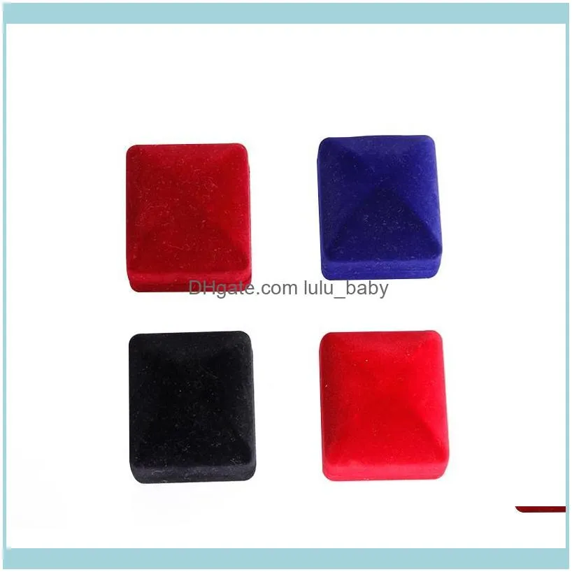 Jewelry Pouches, Bags Square Shape Velvet Box For Jewellery Ring Wedding Gift Earring Organizer Container Trinket Case Organizad 1pcs