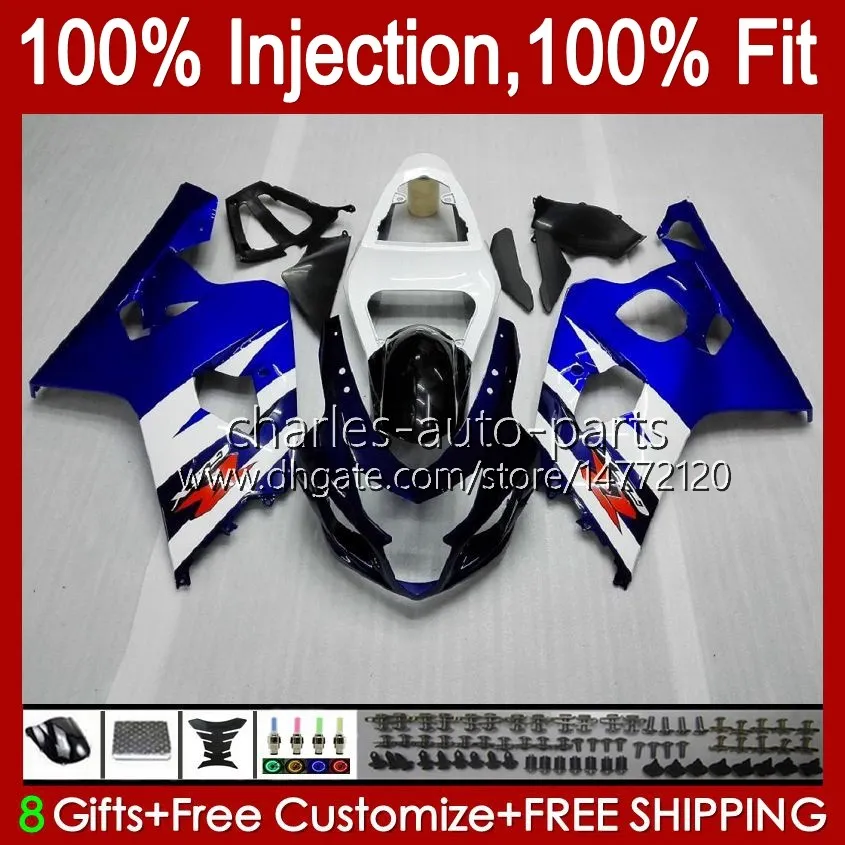 Forma wtryskowe Body do Suzuki GSXR750 GSX-R750 GSXR-750 K4 2004-2005 43NO.0 GSXR 750 600 CC 750CC 600CC GSXR600 04 05 GSXR-600 2004 2005 OEM OEM Zestaw fabryczny Blue