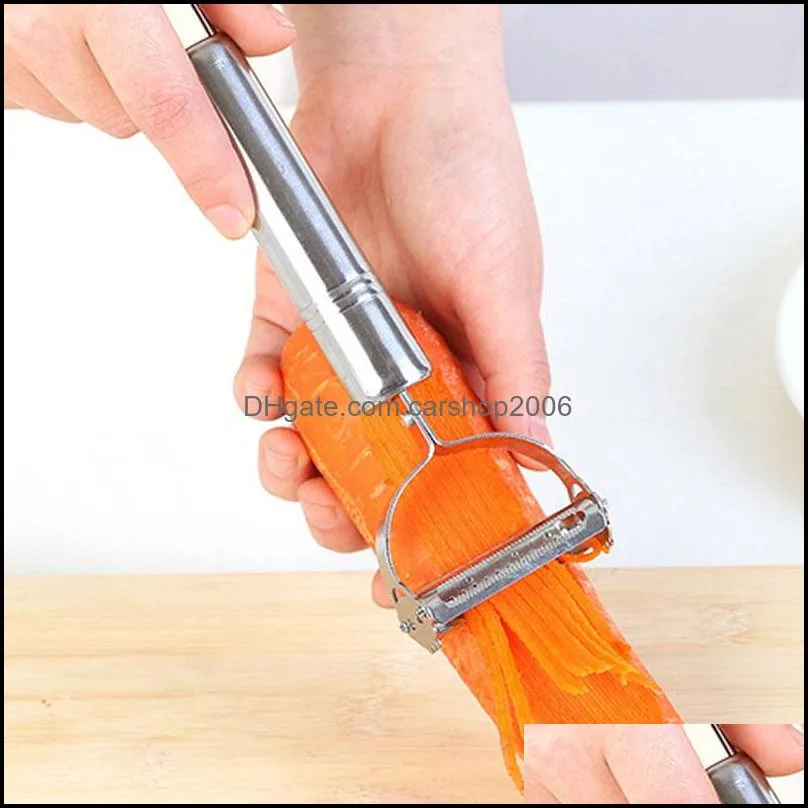 Vegetable Slicer Peeler Tools Carrot Potato Fruit Shred Stainless Steel Slicers Durable Razor Sharp Dual-use Vegetables Grater HWF9023