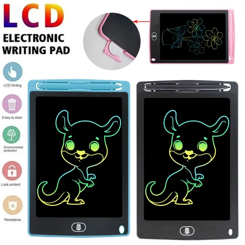 8,5 pouces couleur LCD écrire tablette tableau noir électronique écriture manuscrite planche à dessin numérique une clé claire pour enfants adulte bloc-notes