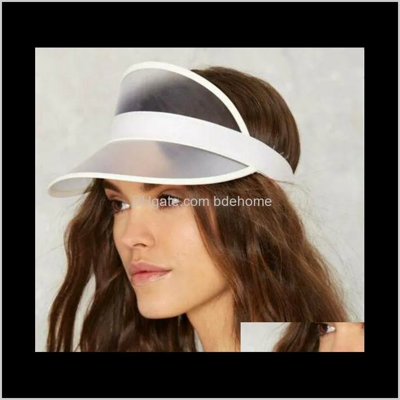 fasion summer pvc hat sun visor party casual hat clear plastic adult sunscreen cap