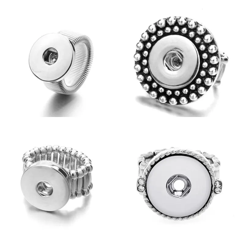 J￳ias de joalheria Ringos j￳ias de joalheria20pcs/lote moda flex￭vel ajust￡vel 18mm Metal Siery Ring Party Charm Button Snap Jewelry Drop entrega 2021