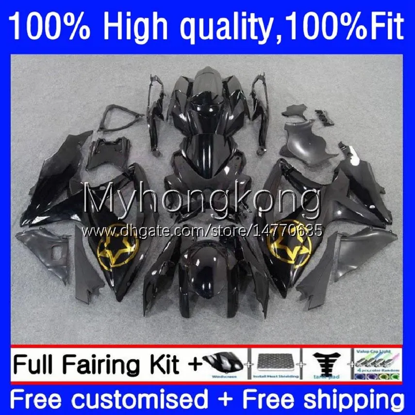 Injection Mold Fairings For SUZUKI GSXR600 GSXR-750 750CC K8 GSXR750 08-10 Black gold 22No.26 GSXR 600 750 CC 600CC GSX-R600 08 09 10 GSXR-600 2008 2009 2010 OEM Bodys