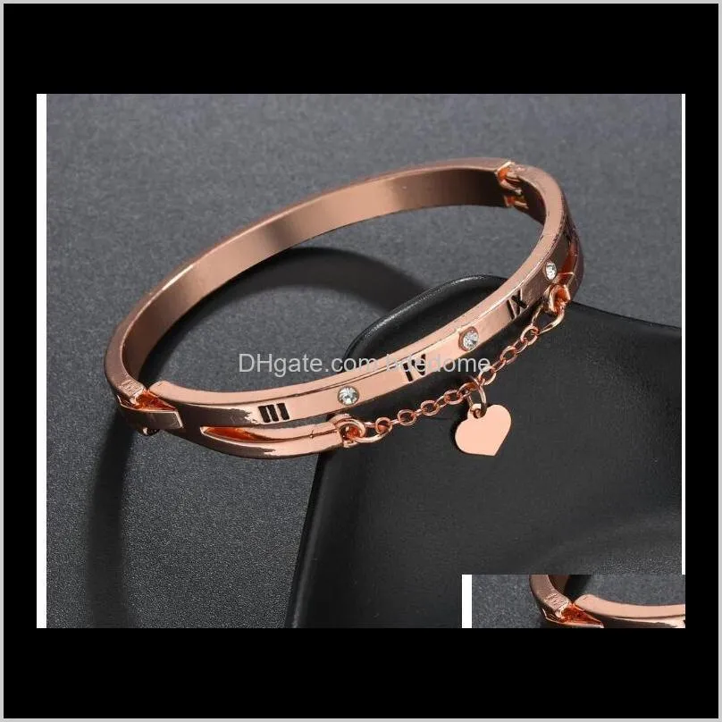 european and american love roman bracelet digital tassel peach heart temperament wild korean bracelet