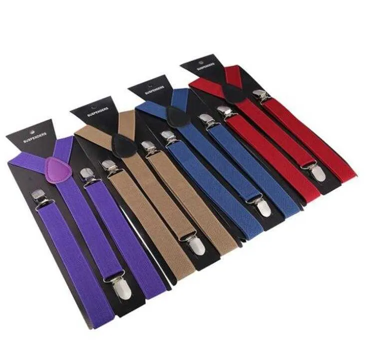 Y-back Adult Adjustable Suspender Soild Color Women Clip-on Elastic Suspender Fashion Men Children Belts Baby Straps YL334