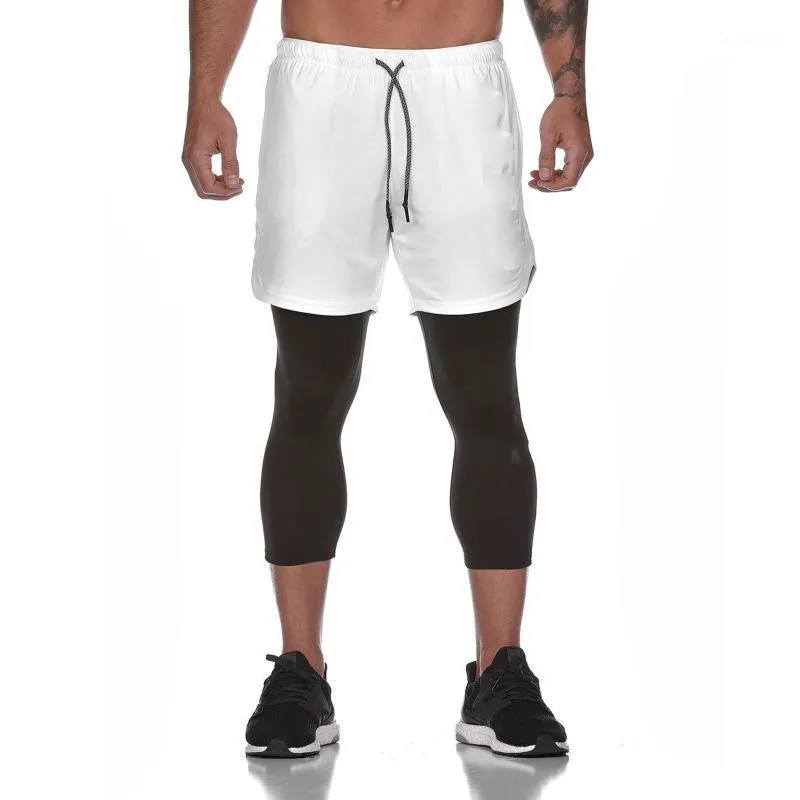 2in1 Laufhose Jogger Männer Sport Leggings Casual Kordelzug Hohe Taille Jogginghose Mit Taschen männer Shorts Sportswear Hosen