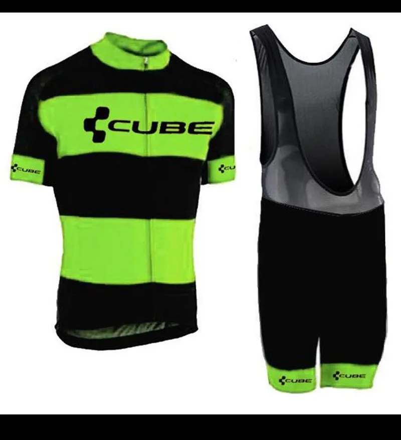 CUBE Pro Men Team Ciclismo Jersey Set MTB Manga corta Ropa de bicicleta Camisa de bicicleta Bib Shorts traje maillot ciclismo Y21041015