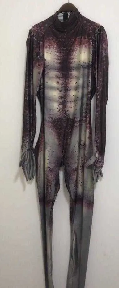 Maschio Predator Costume Cosplay 3D Stampa Spandex Zentai Uomo Vestito di Base Halloween Supereroe Tuta Adulti Bambini Tute Y0913