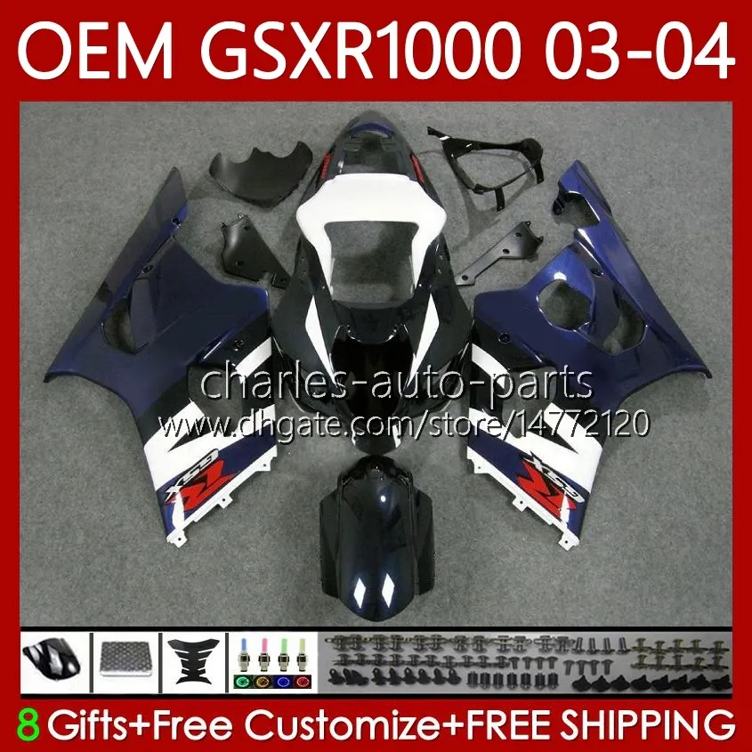 Injection mold Fairings For SUZUKI K3 GSXR1000 GSXR 1000 CC 2003 2004 Body 67No.95 K 3 Factory blue GSXR-1000 GSX R1000 2003-2004 1000CC GSX-R1000 03 04 OEM Bodywork kit