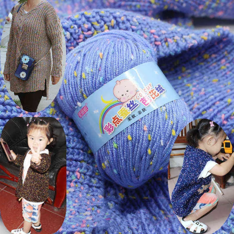 1 pc 50g de alta qualidade bebê algodão cashmere fios colorido bordado eco-tingido para manteiga confecção de malhas crochet lã lã y211129