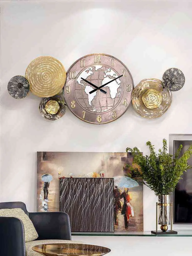 Grande taille horloge murale Design industriel moderne luxe salon maison horloge murale mode créative Simple Saat décoration HX50WC H1230