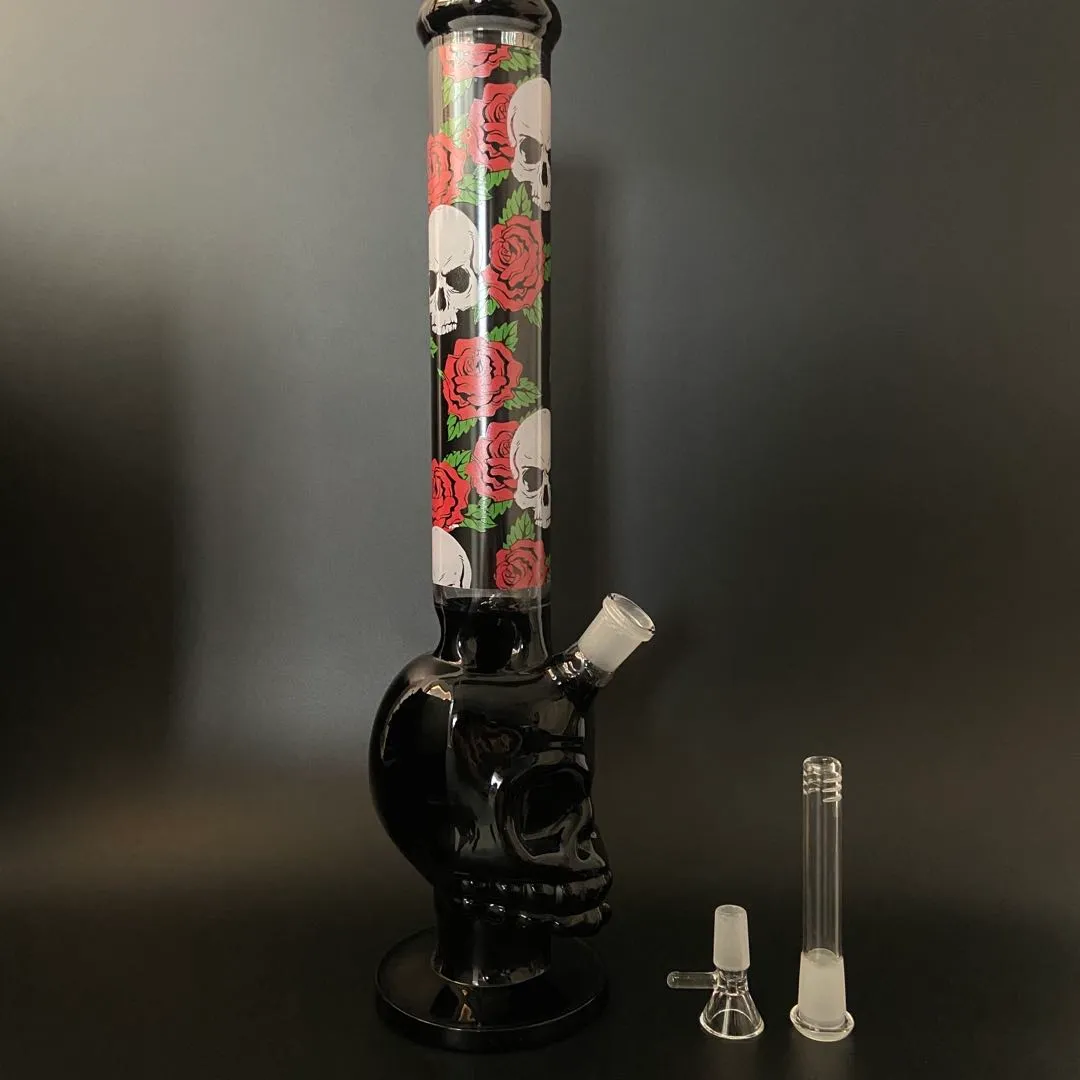 16 pollici grande bong di vetro teschio narghilè caffettiera shisha dab rig narghilè filtro per pipa ad acqua beaker gorgogliatore con ICE Catcher