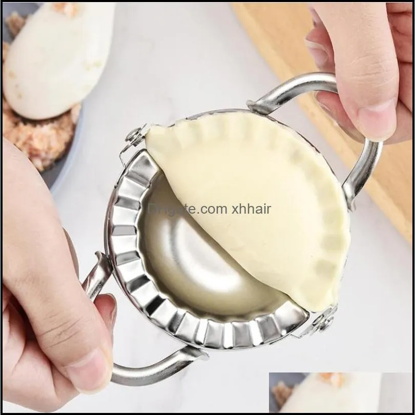 2pcs Set Dumpling Tool Stainless Steel Press Cutter Mold Maker Wraper Dough Pie Ravioli Mould Baking & Pastry Tools