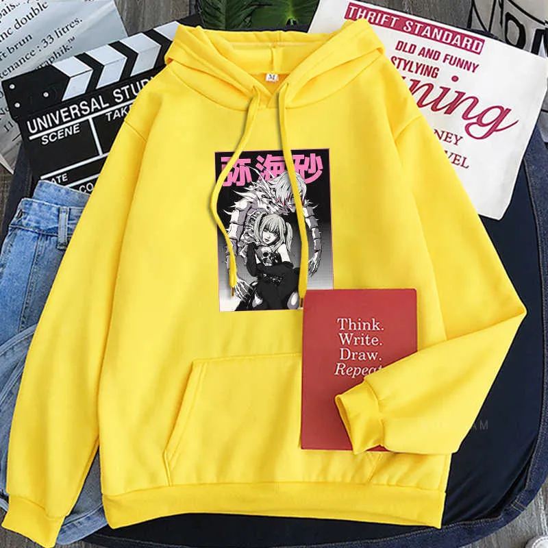 アニメフード付きスウェットシャツ 女性用グラフィックプリントプル