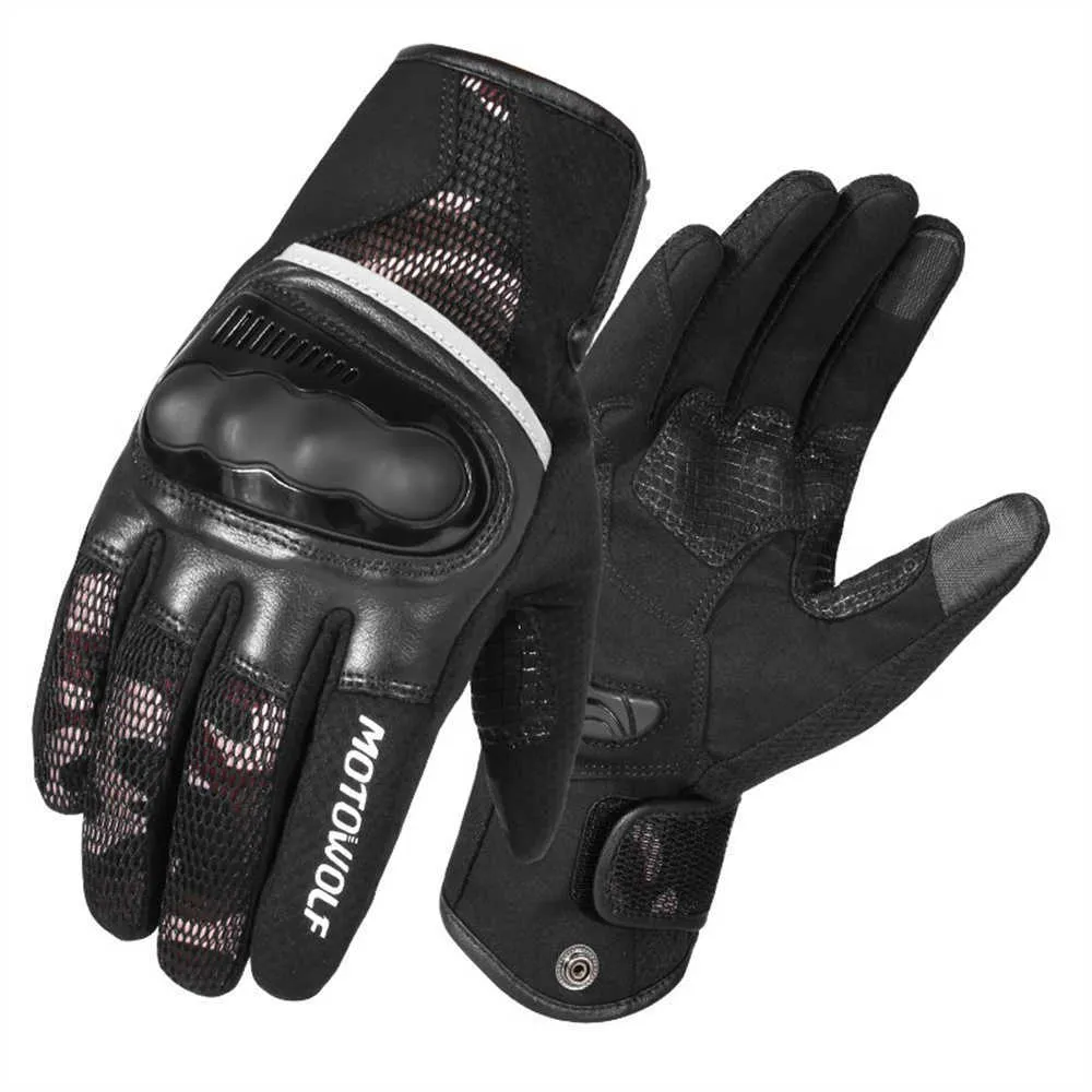 MotowLoff Gloves乗馬オートバイ手袋保護モトクロスモーターグローブ男性バイカーの電話スクリーンタッチ手袋H1022